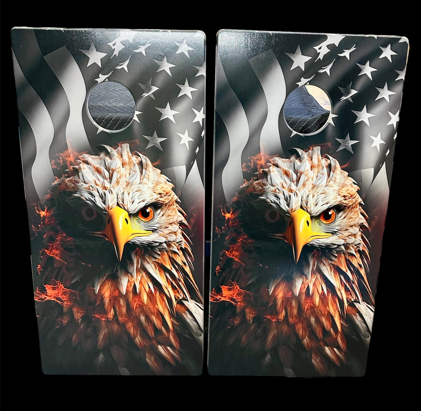 Electric Eagle American Flag Design -  Direct Print Cornhole Boards