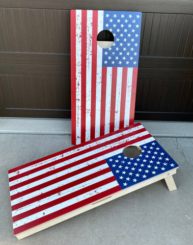 American Flag Direct Print Cornhole Boards