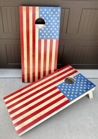 American Flag Direct Print Cornhole Boards